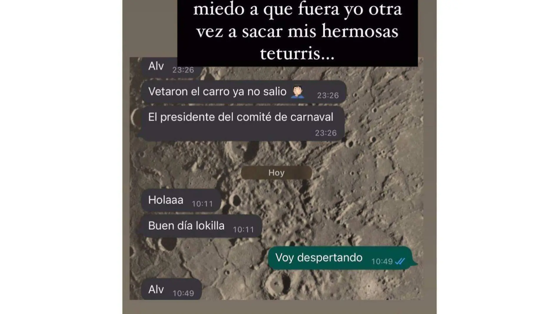 Luna Bella mensaje de Instagram